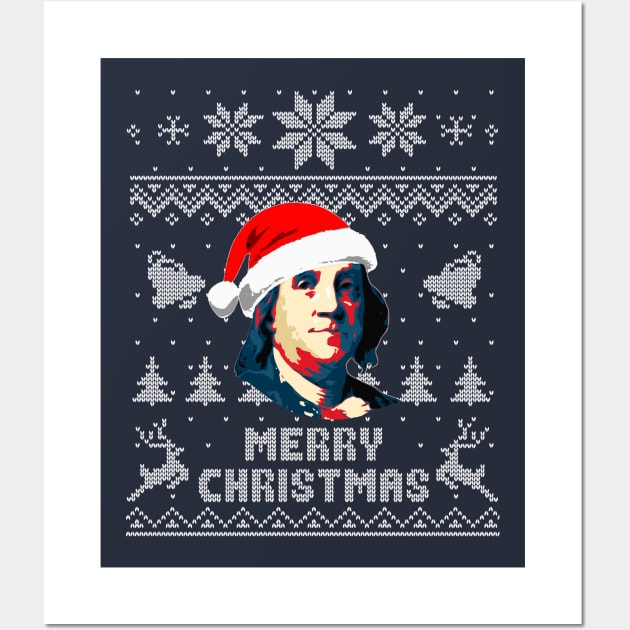 Benjamin Franklin Merry Christmas Wall Art by Nerd_art